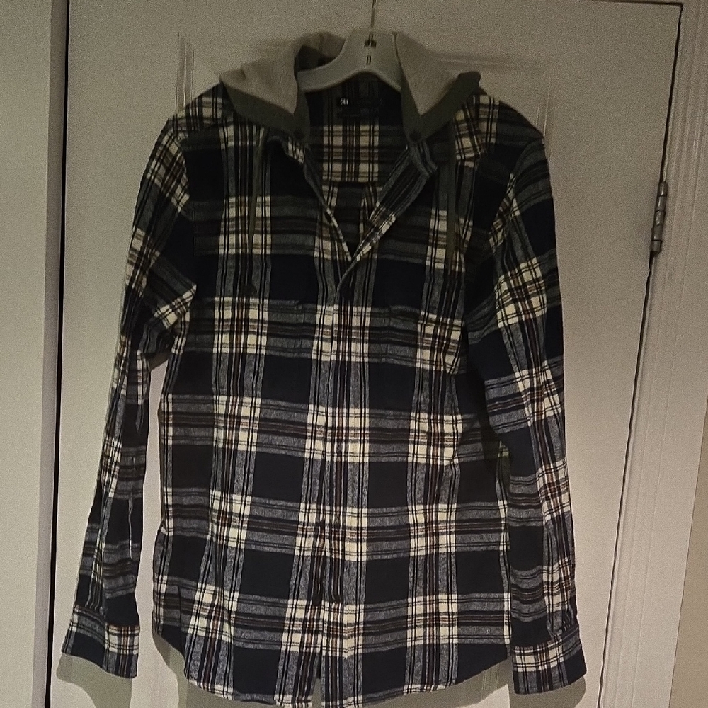Simons Blue and Gray Plaid Shirt